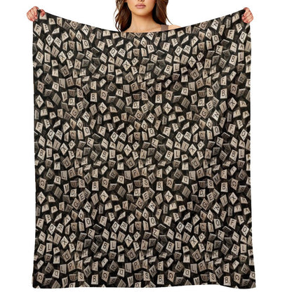 Scrabble Tile Madness Pattern Throw Blanket