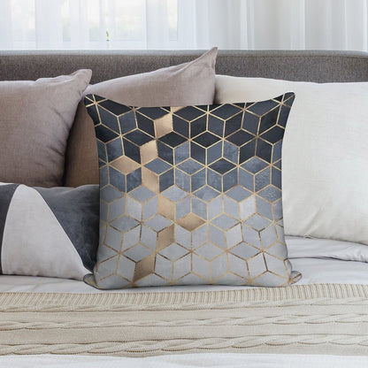 Soft Blue Gradient Cubes Soft Washable Throw Pillow