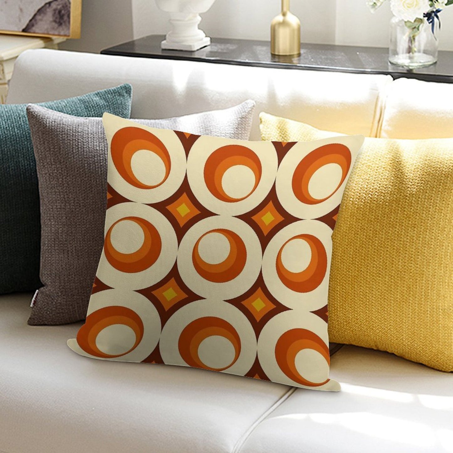 Mid-Century Modern 3 Crescent Soft Style Accent Throw Pillow