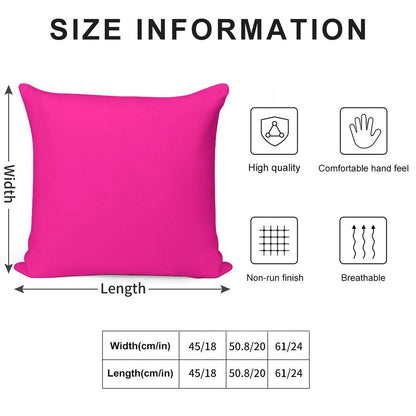 PLAIN SOLID DEEP PINK -100 PINK SHADES ON OZCUSHIONS ON ALL PRODUCTS Soft Fade-Resistant Throw Pillow