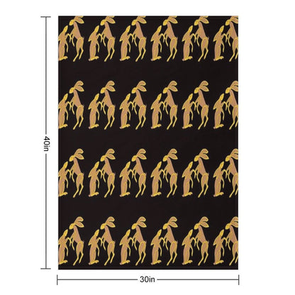 Prancing Celtic Hares Throw Blanket