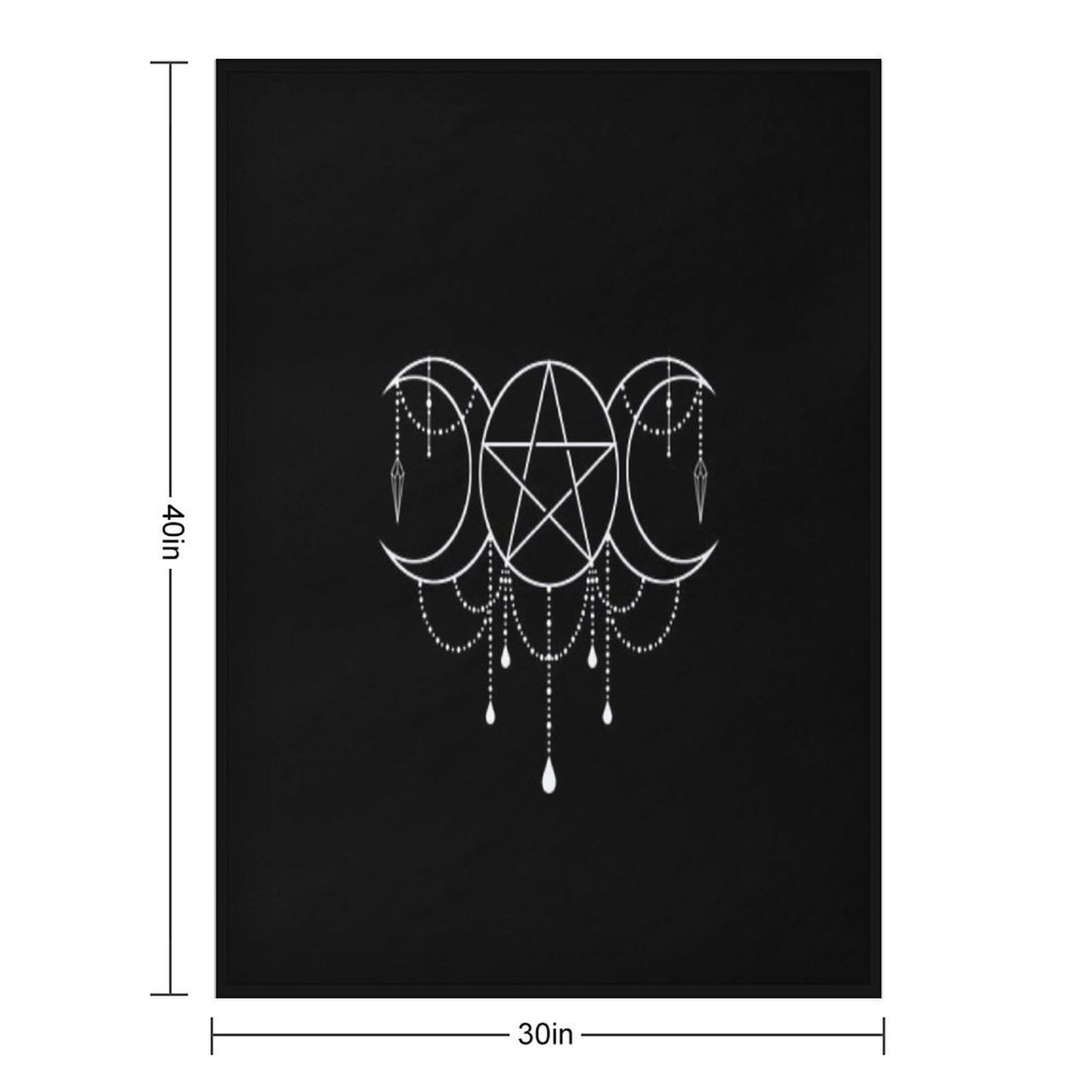 Triple Moon Goddess Pentacle Throw Blanket