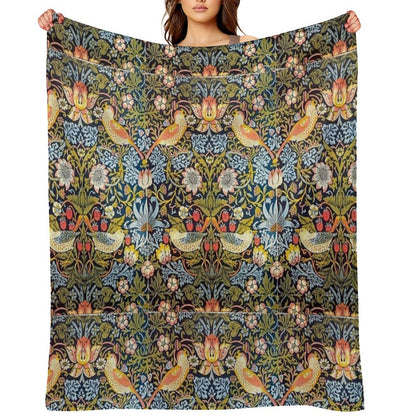 William Morris Strawberry Thief Design 1883 Throw Blanket