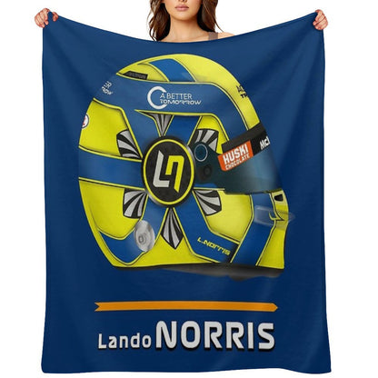 Lando Norris Helmet 2020 Graphic Throw Blanket