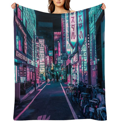 Tokyo - A Neon Wonderland Throw Blanket