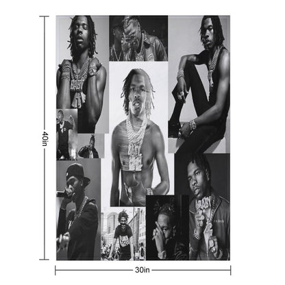 Lil Baby  B&W Collage Throw Blanket