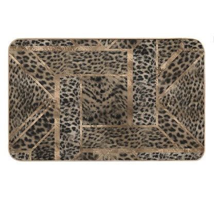 Leopard Fur Texture Geometric Pattern Bath Mat
