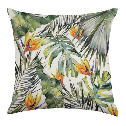 TROPICAL GARDEN Linen Throw Pillow Cover
