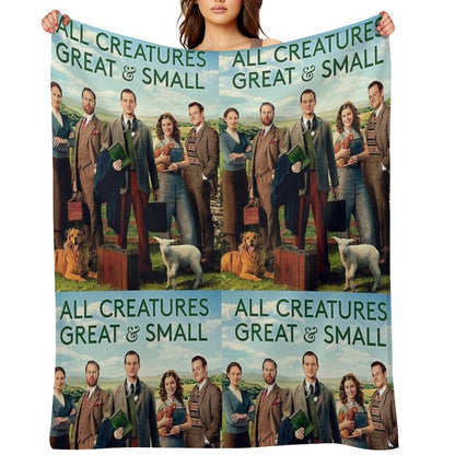 All Creatures Great And Small Vintage Throw Blanket