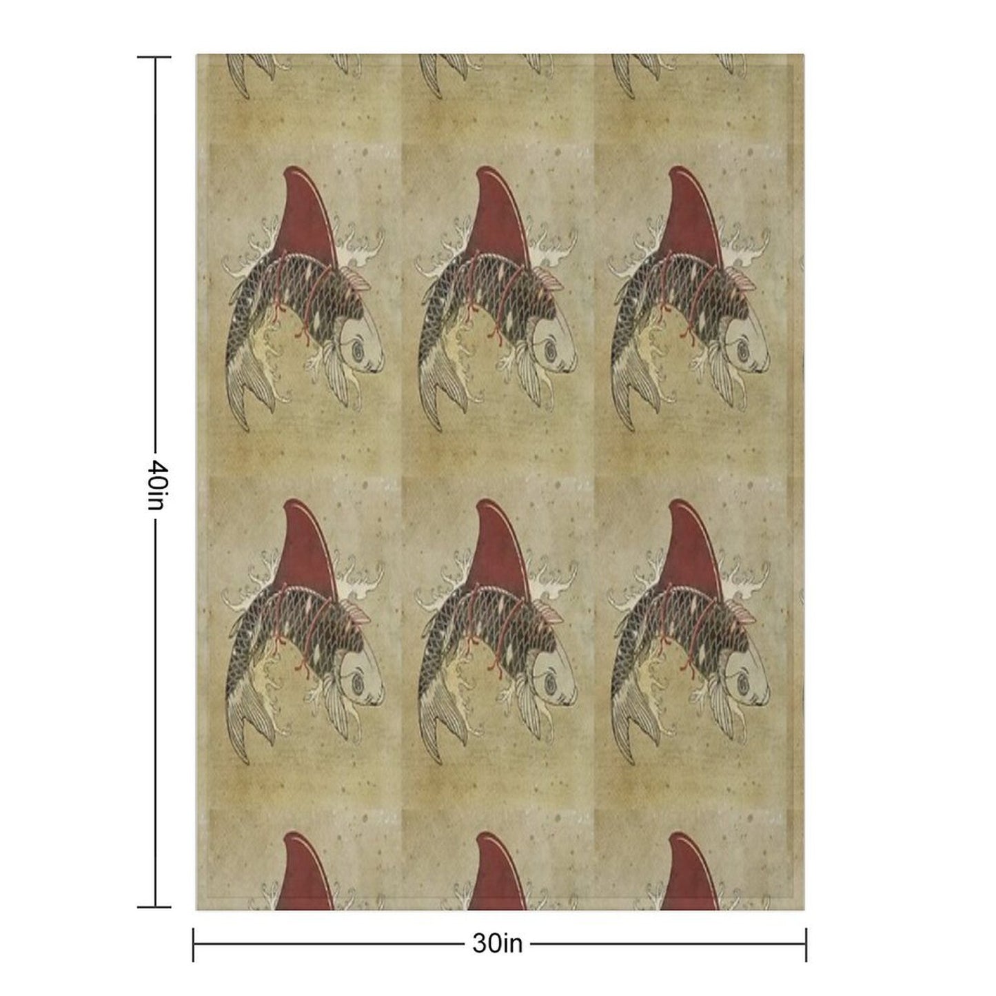 Koi Shark Fin 03 Throw Blanket