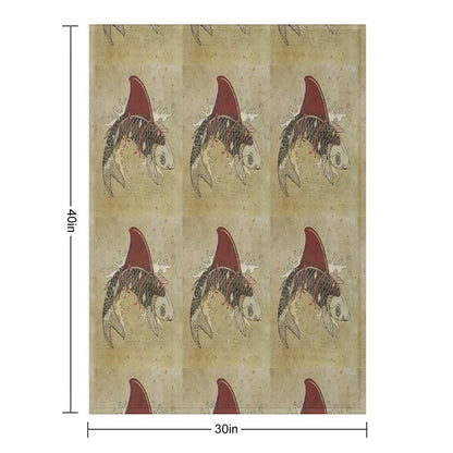 Koi Shark Fin 03 Throw Blanket