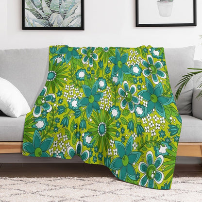 Peace, Love And Flowers Throw Blanket