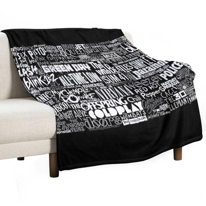 Band Name Collage Throw Blanket