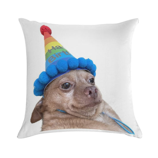 Birthday Mouse Soft Washable Throw Pillow