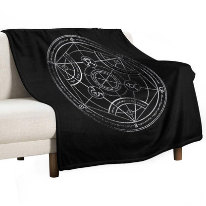 Human Transmutation Circle - Chalk Throw Blanket