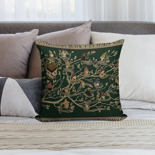 Noble House of Black Family Tree Soft Washable Throw Pillow