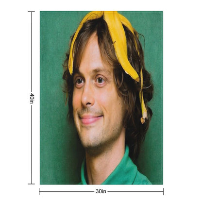 Matthew Gray Gubler with A Banana Throw Blanket