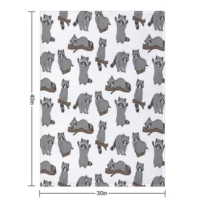 Raccoons Throw Blanket
