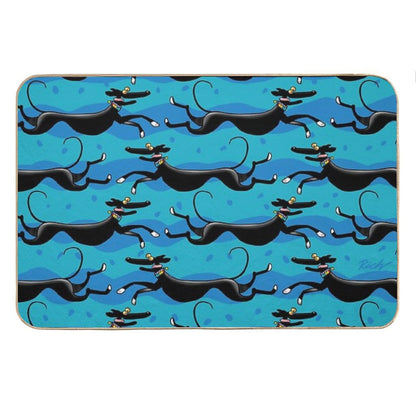Blue Zoomies Pattern Bath Mat