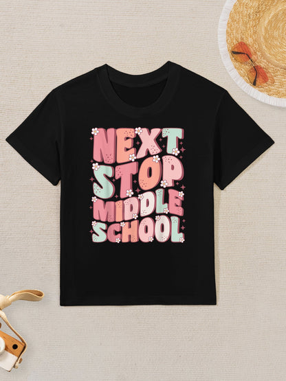 Next Stop Middle School Groovy Elementary School Graduation Kids T-Shirt