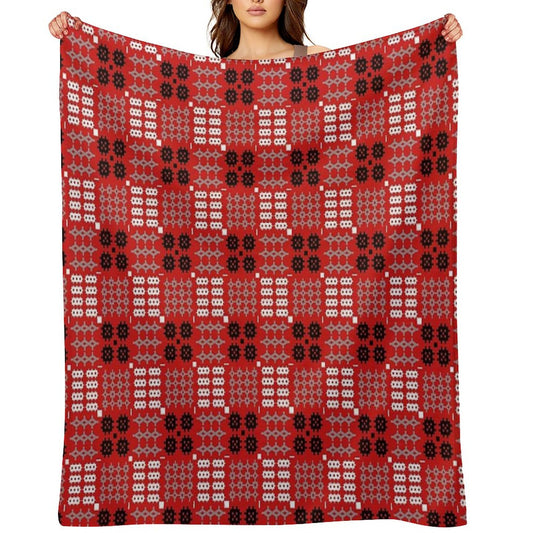 Welsh Design, Carthen Cymraeg, Cymreig (red) (Printed Image - Not Real  Tapestry) Throw Blanket