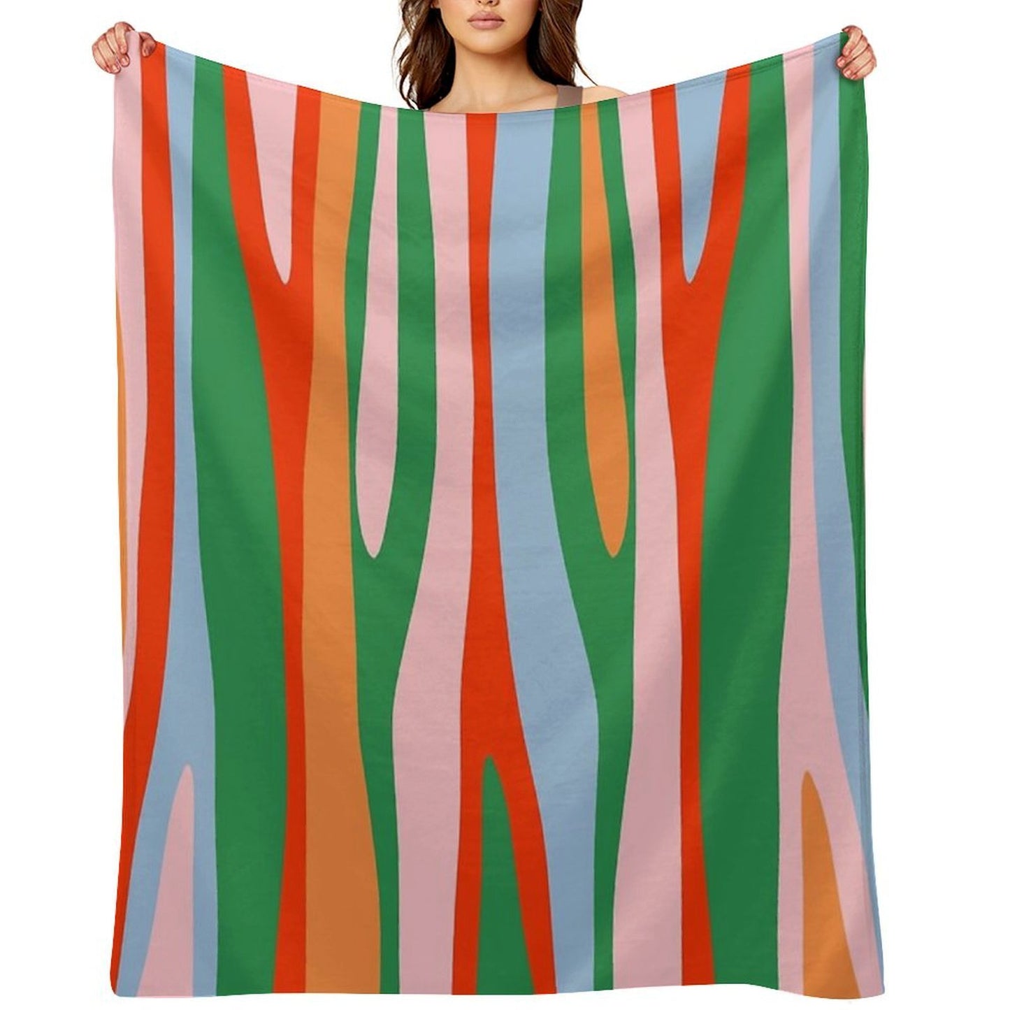 Bold And Colorful Abstract Wild Stripes Modern Multicolor Pattern Throw Blanket