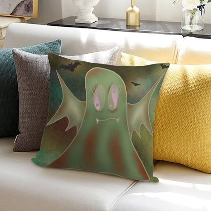 Bat Ghost Soft Easy Maintenance Throw Pillow