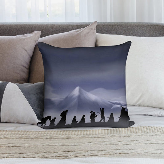 Fellowship of The Ring (with Background) Soft Durable Construction Throw Pillow