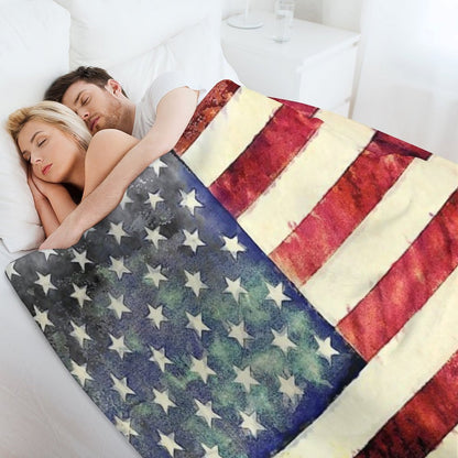 Vintage American Flag Throw Blanket