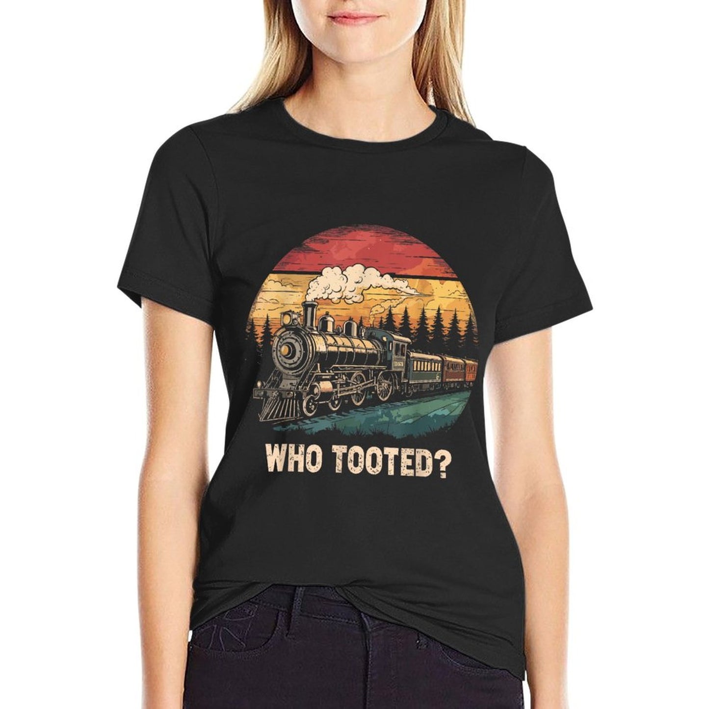 Who Tooted Funny Train Lover Boys Men Collector Railroad T-Shirt