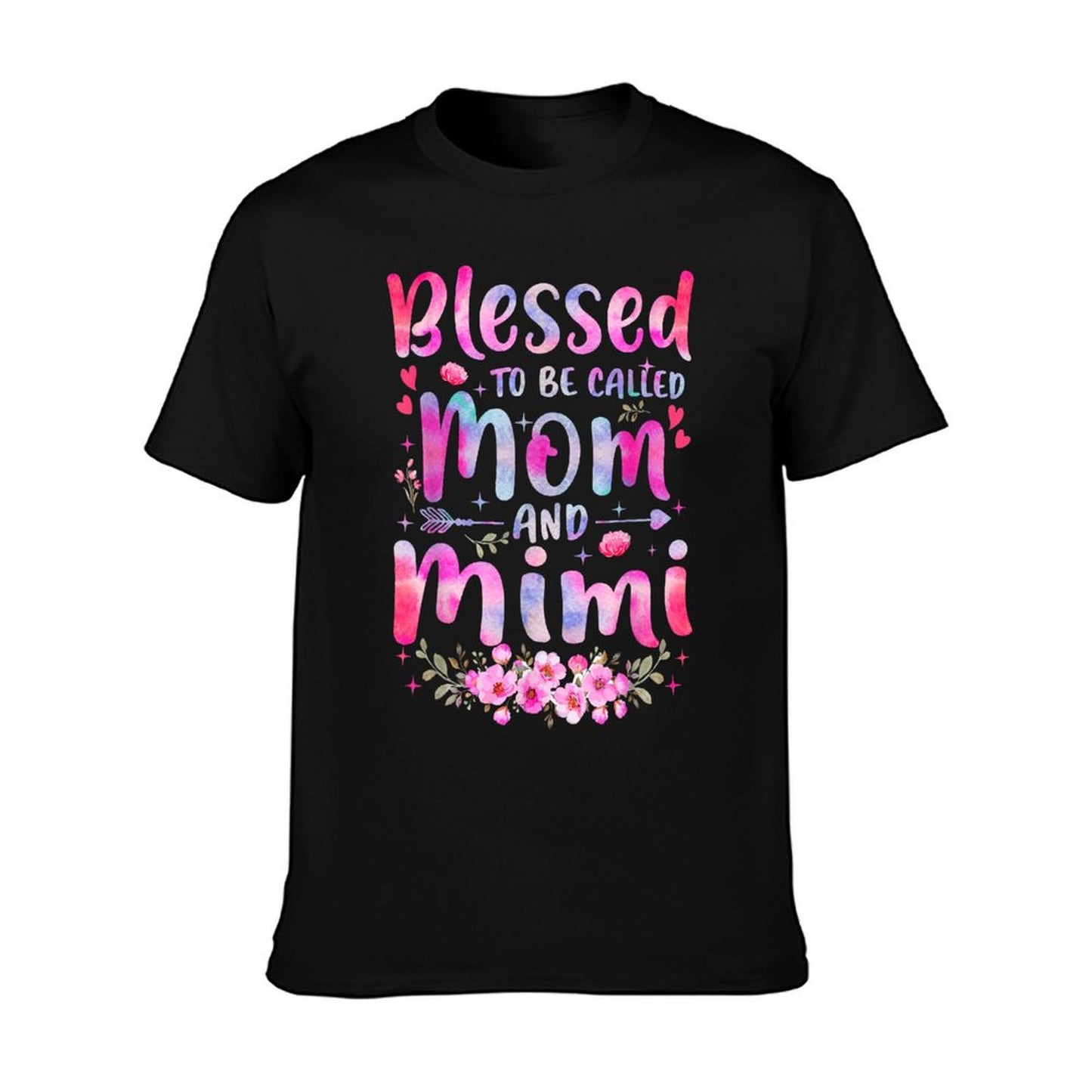 Mother&#39;s Day Blessed To Be Called Mom And Mimi Flowers T-Shirt