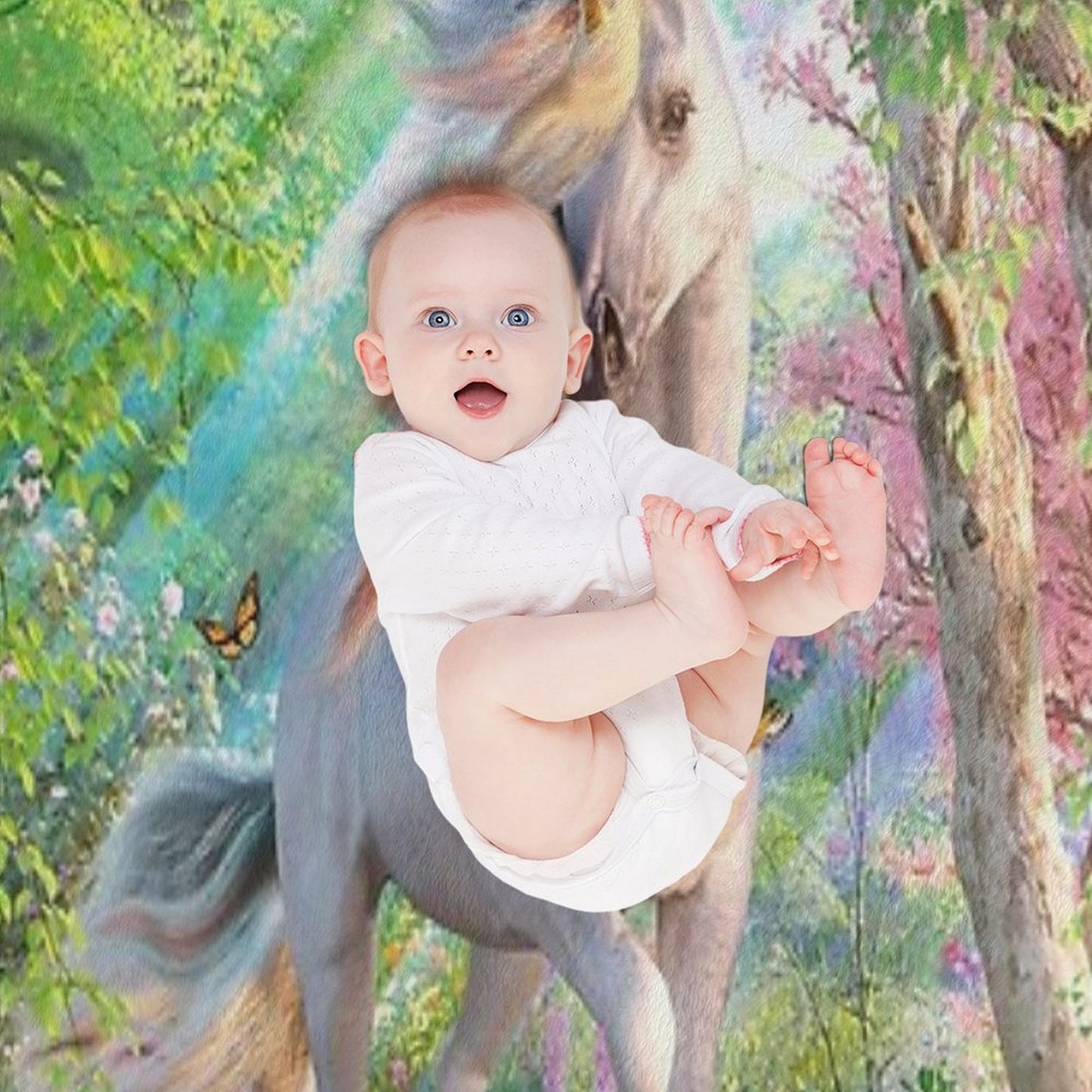 Unicorn Enchanted Forest Throw Blanket