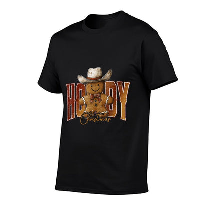 Howdy Christmas Gingerbread Man Cowboy Rodeo Western Country  Stretchy T-Shirt