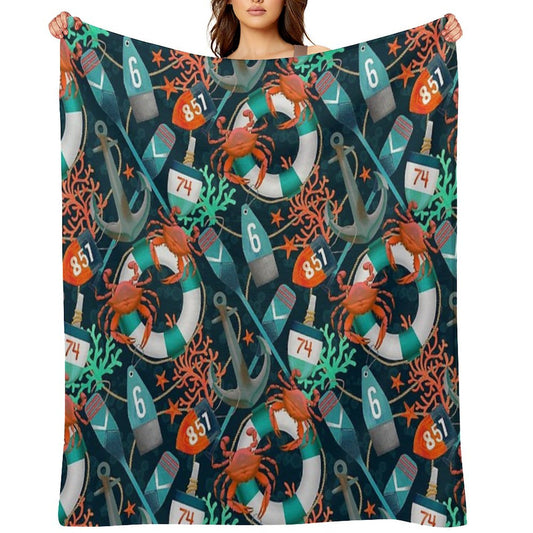Nautical Junkyard Throw Blanket