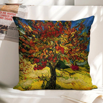 Van Gogh Mulberry Tree Print Linen Throw Pillow Cover