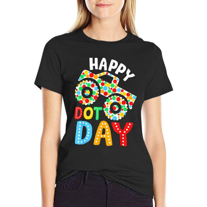 Happy Dot Day Monster Truck Polka Dotted Boys Kids  Summer-ready Fabric T-Shirt