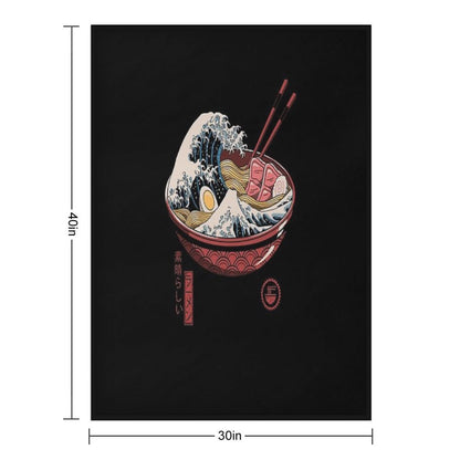 Great Ramen Wave Throw Blanket