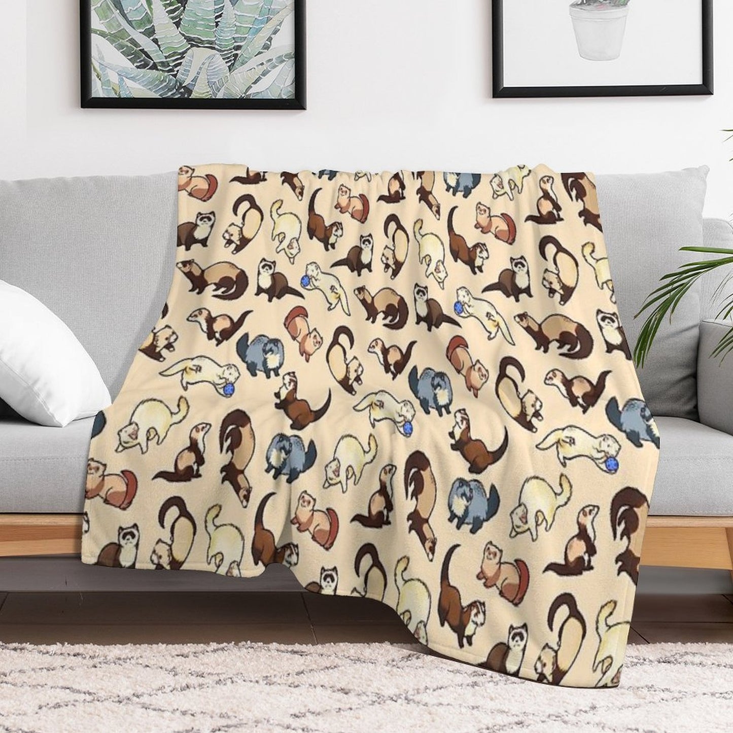 Cat Snakes Throw Blanket