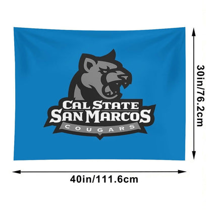 San Marcos Black Cougar Tapestry