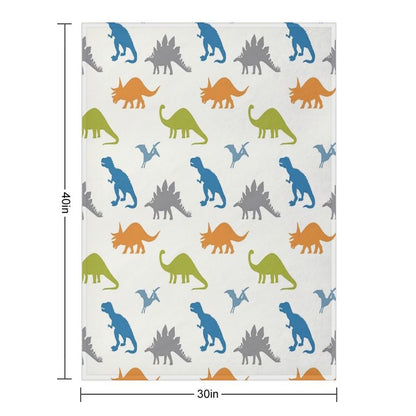 Primary Dinosaurs Throw Blanket