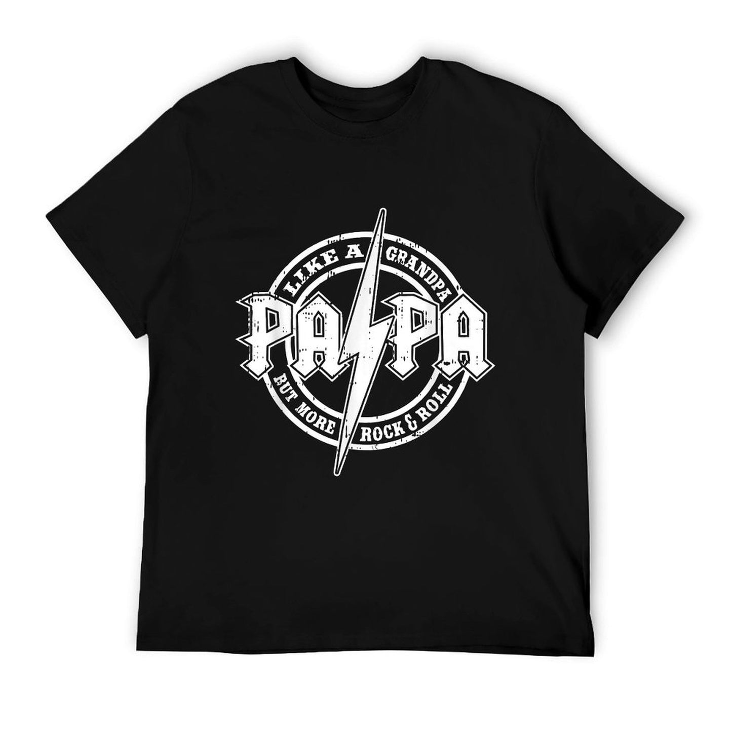 Papa Like A Grandpa Fathers Day Rocker Dad Rock Music Men T-Shirt