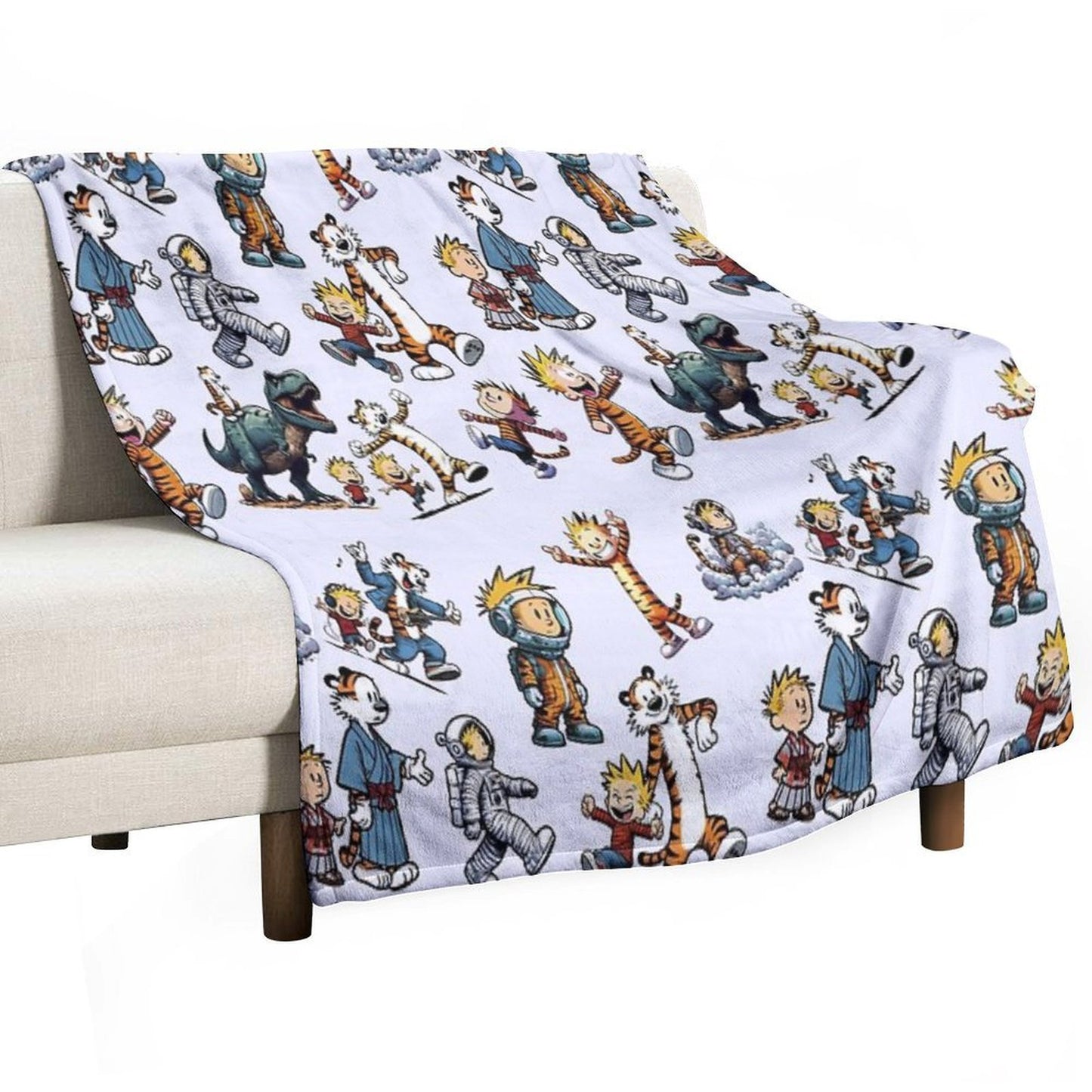 The World of Calvin And His Friendly Tiger Throw Blanket