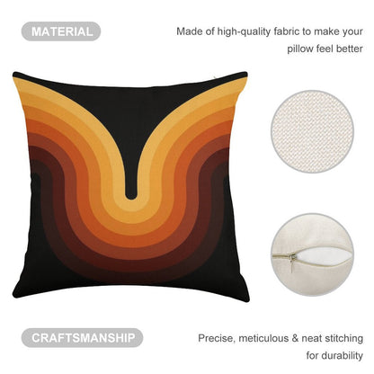 Retro Wave Linen Throw Pillow Cover