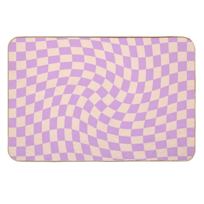 Check V - Lilac Twist  Eco-Friendly Bath Mat