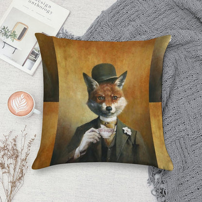 Teatime Mr Fox Soft Luxury Feel Throw Pillow