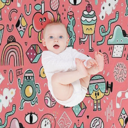 Funny Crazy Avocado, Banana, Ice Cream, Apple, Cat, Cupcake. Fitness Food. Throw Blanket