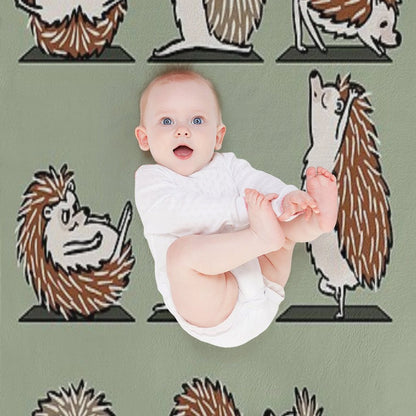 Hedgehog Yoga Throw Blanket