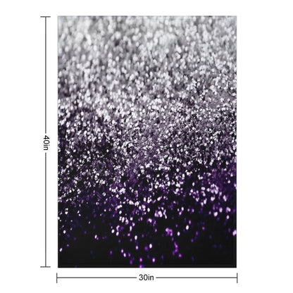 Dark Night Purple Black Silver Glam #1 (Photo of Glitter Only - Not Reflective) Throw Blanket