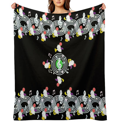 Music Moogle (Black&Green) Throw Blanket