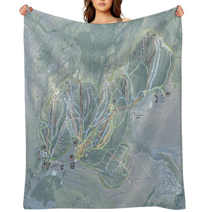 Sunday River Resort Trail Map Throw Blanket